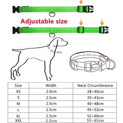 Adjustable Glowing Dog Collar